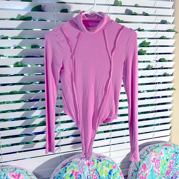 Out From Under soft pink turtleneck bodysuit - Picture 1 of 6